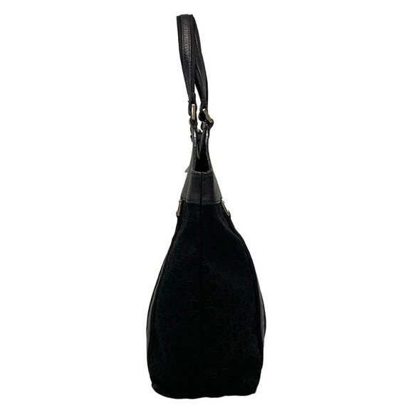 Auth DIOR/ChristianDior Street Chic/Trotter Black Jacquard Leather Tote Bag - Picture 4 of 16